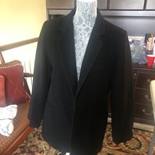Woman s Harve benard black Fully Lined wool blazer/jacket size 12 VG cond