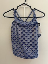OshKosh B'Gosh Baby Girls 2-Piece Shiny Scales Ruffle Swimsuit Blue 24M UPF 50 