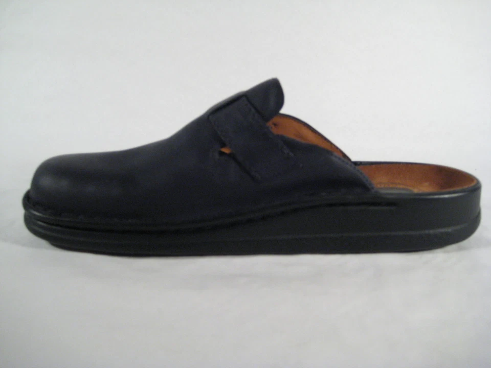 Zuecos para hombre Helix zapatos de mula sandalias Sabot cuero negro Foto 3 de 4