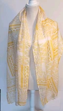 NWT Trades of Hope Yellow/White Print Cotton Scarf