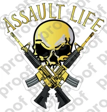 STICKER ATTITUDE ASSAULT LIFE M4 GOLD