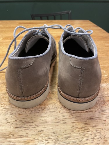 GH Bass Buckeroo Suede SIZE 8.5D Gray Lace-Up Oxford Sky-Blue Interior - Picture 13 of 13