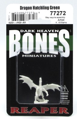 Reaper 77272 Dragon Hatchling Green (Bones) Young Winged Swamp Drake Miniature