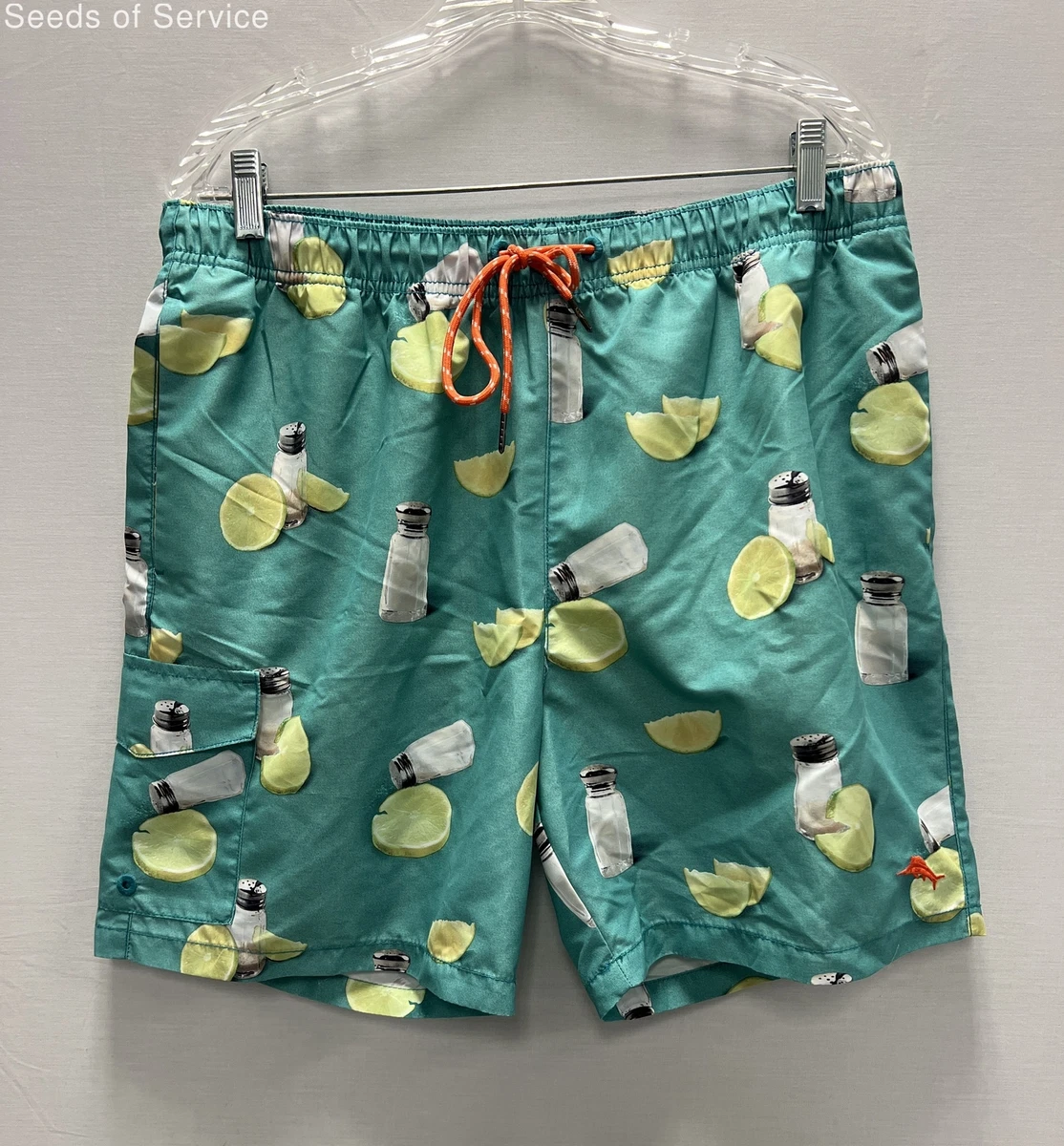 Tommy Bahama Green Salt Lime Margarita Swim Trunks Swimwear Mens L