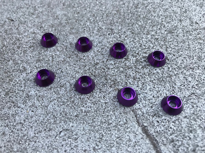 Aluminum Body Savers Washers (8Pcs) for 1/10 Traxxas Rustler 4x4 VXL XL5 Purple 