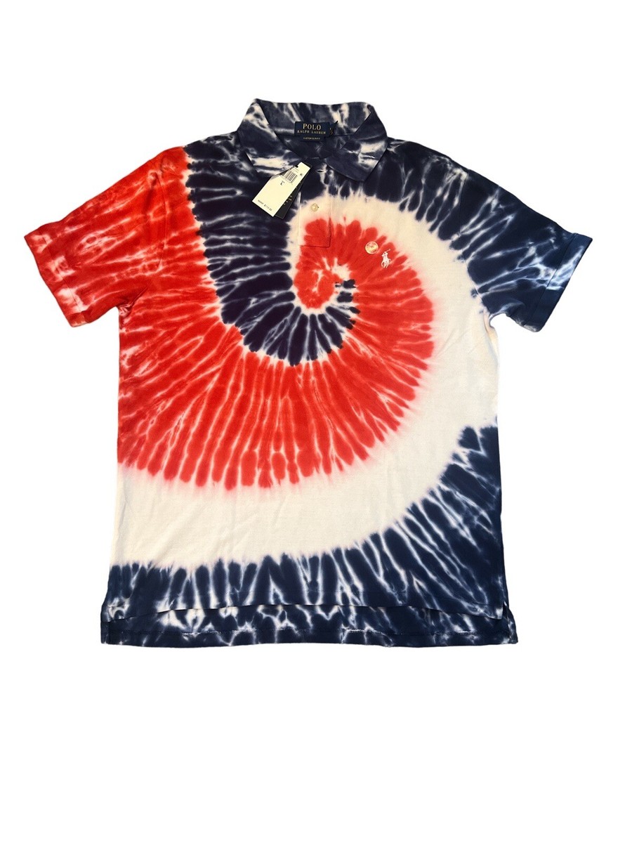 Ralph Lauren Custom Slim Fit Size Large Americana Tie Dye Polo