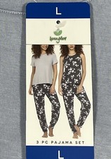 3 Piece Honeydew Intimates Pajama Set, Pants, Floral, Womens Large 12-14, NEW