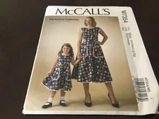 🌻McCALL’S #M7354-LADIES or CHILD (CIRCA 55) BACK WRAP DRESS PATTERN 3-8 or S-XL
