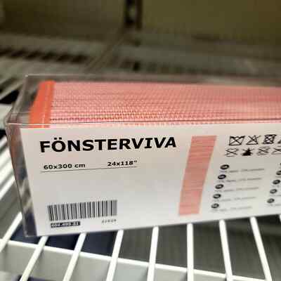 SET of 3 IKEA FONSTERVIVA Panel Curtain Light Red Natural 24x118