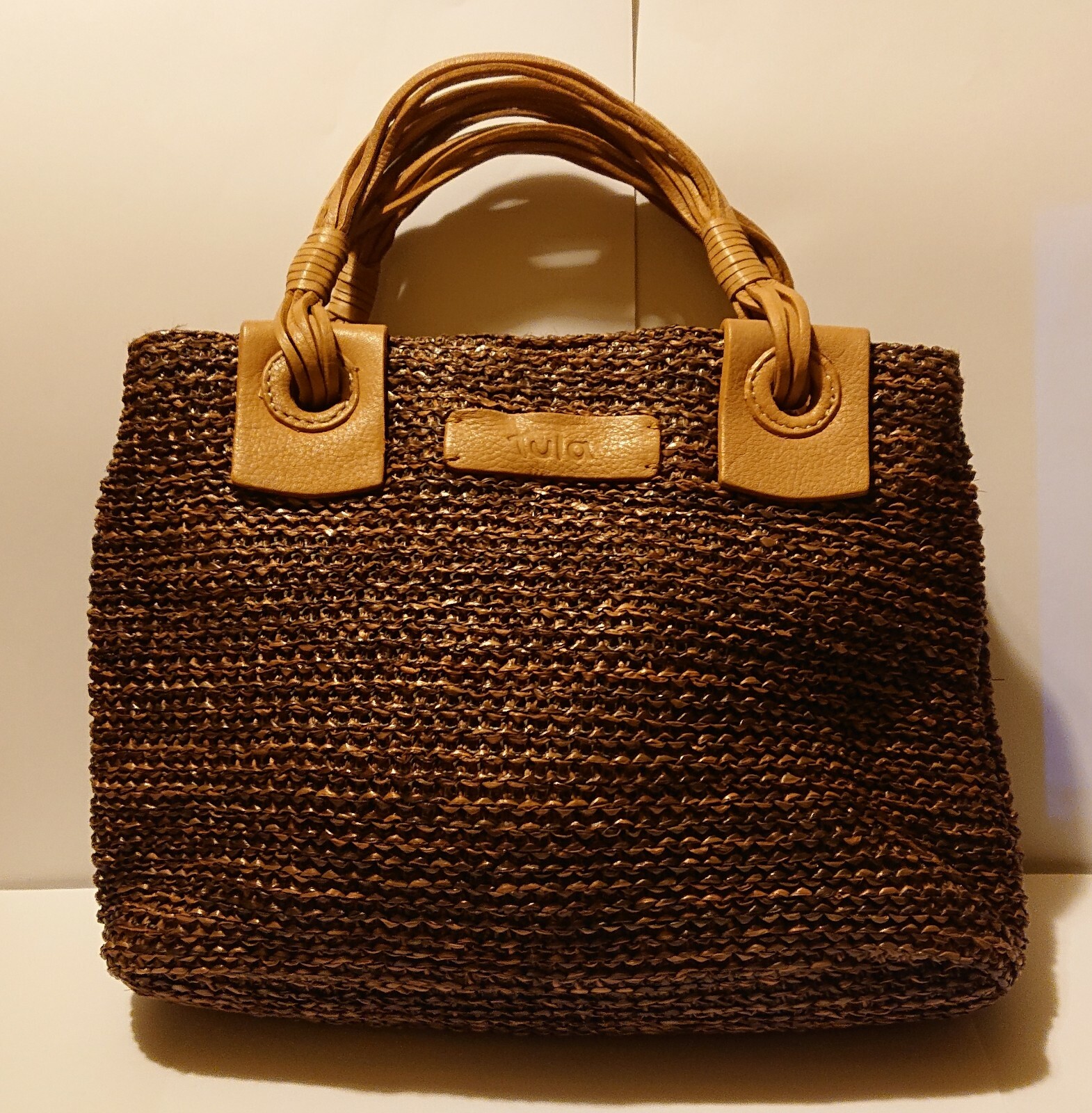 Tula Straw/Raffia and Leather Bag/Handbag Brown eBay