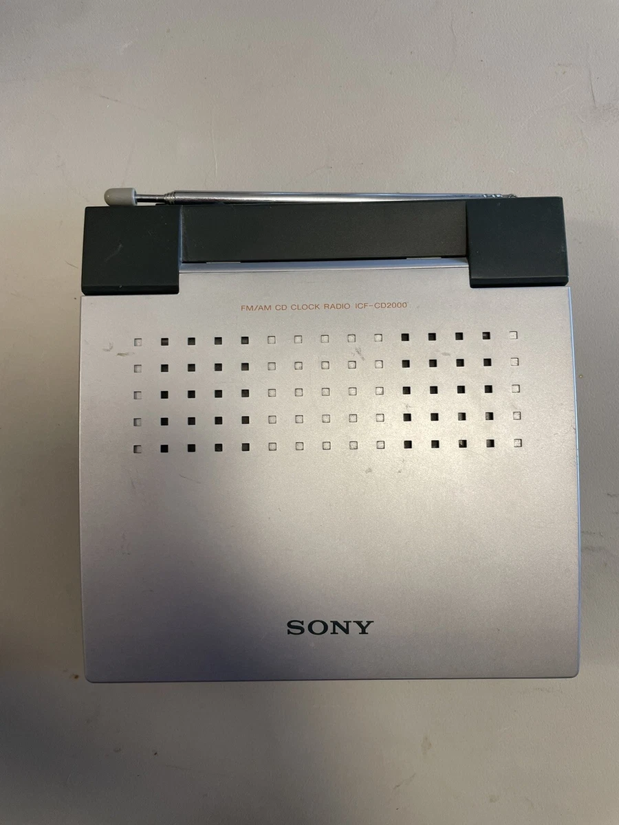 Vintage Sony ICF-CD2000 Travel FM/AM Radio CD Clock stereo tested