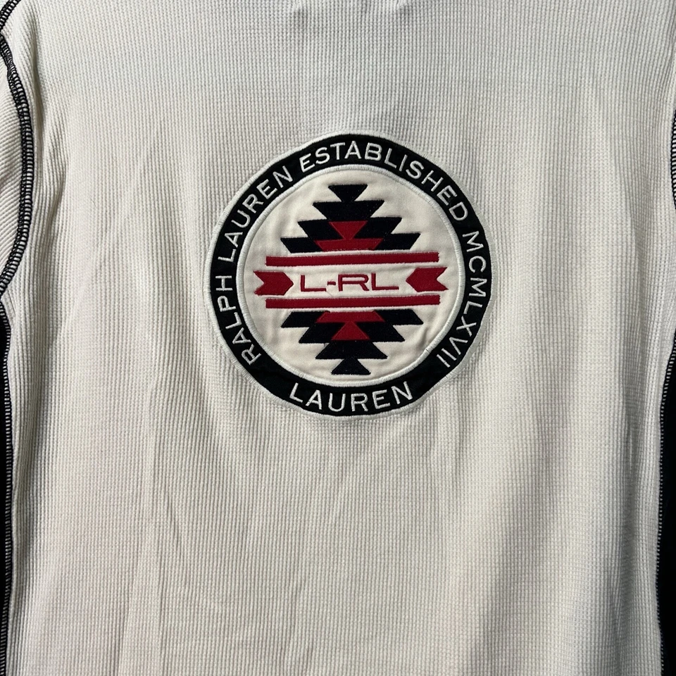 Lauren Ralph Lauren Waffle Knit Shirt 1X Aztec 1/4 Zip Equestrian 44"Chest - Image 4 of 4