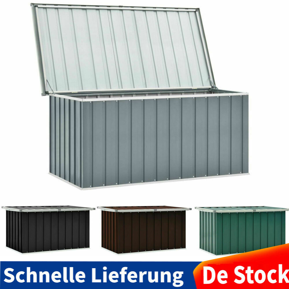 STEELSN Icarus Gartenbox 560 Liter - Wasserdichte Aufbewahrungsbox Mit Gasdruckfedern, Grau 165x70x63cm