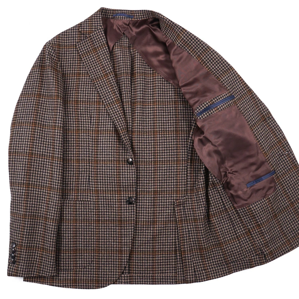 Casaco esportivo Barba Napoli slim fit xadrez em camadas lã-cashmere 42R (Eu 52) $1350 - Imagem 2 de 4