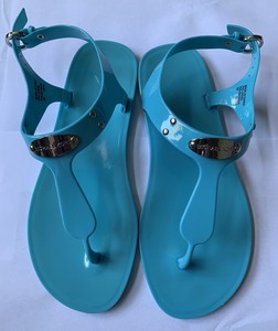 turquoise flat sandals