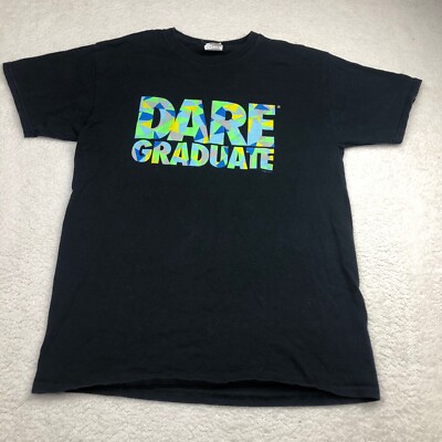 D.A.R.E Graduate Mens Medium Black Shirt DARE Drug Abuse Resistance Vintage