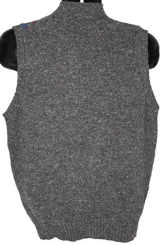 ALAN PAINE ENGLAND ARGYLE V NECK SLEEVELESS WOOL SWEATER GREY BLUE MEN’S XXL - Picture 4 of 6