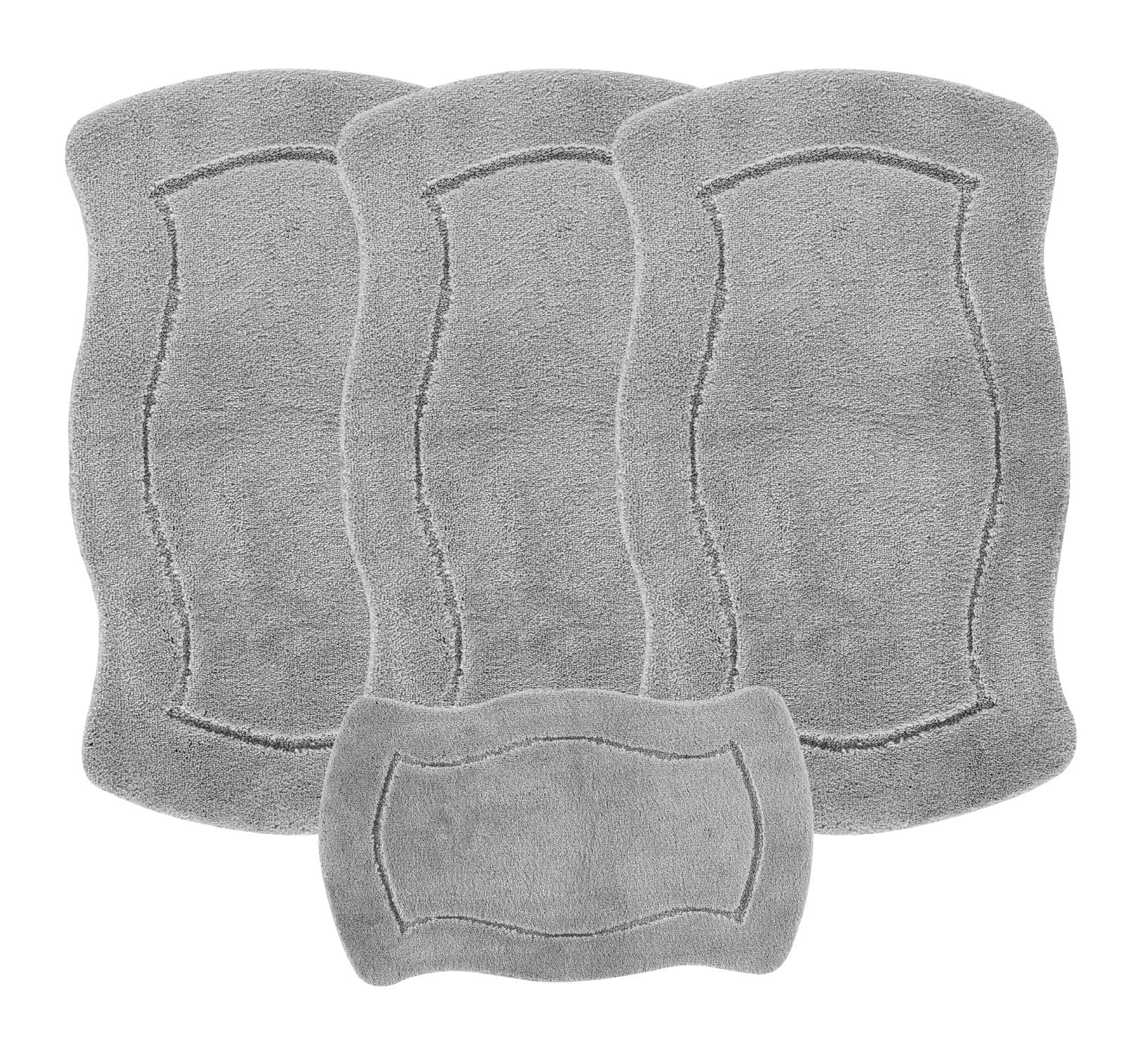 ROMANY GYPSY CARAVAN MICROFIBER WASHABLE RUGS 4pcs SET MAT, PUFFY 25mm Thickness