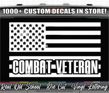 US FLAG Combat Vet Active Retired Owned Vinyl Decal Sticker Military Owned Proud