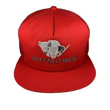Vintage K-Products Buffalo Wire Snapback Trucker Hat, Red Cap, MADE IN USA