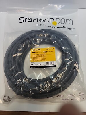 New StarTech HDMM50 50 ft High Speed HDMI Cable M-M - 4K 30Hz HDMI Audio/Video