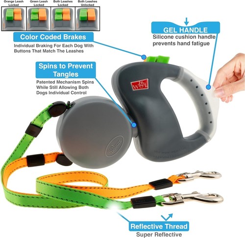 Lightweight Dual Dog Leash with Tangle-Free Design - Ideal for Two Medium Dogs - Picture 4 of 10