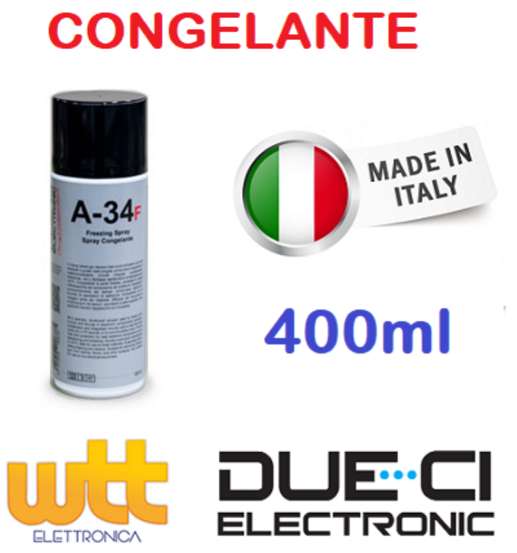 SPRAY CONGELANTE REFRIGERANTE A-34F 400ML DUECI PER RIPARAZIONE CIRCUITI