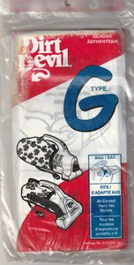 DIRT DEVIL G TYPE BAGS - 2 PACKAGES - 3 BAGS EACH