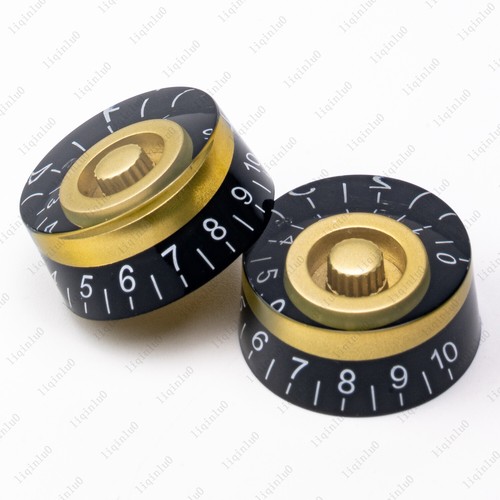4 Pcs Gold/Black LP Guitar Control Knobs Speed Dial Knobs for SG Les Paul - Picture 2 of 8
