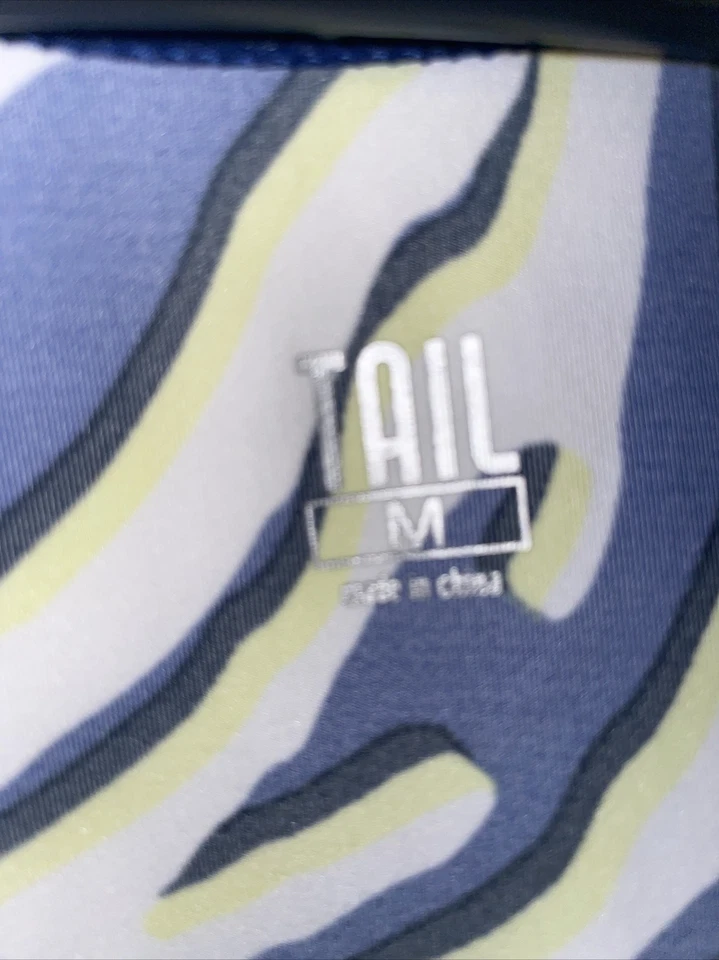 TAIL производительности женщин фиолетовый/белый V шеи Майка рубашка SZ M Tiger в полоску - Изображение 3 из 4