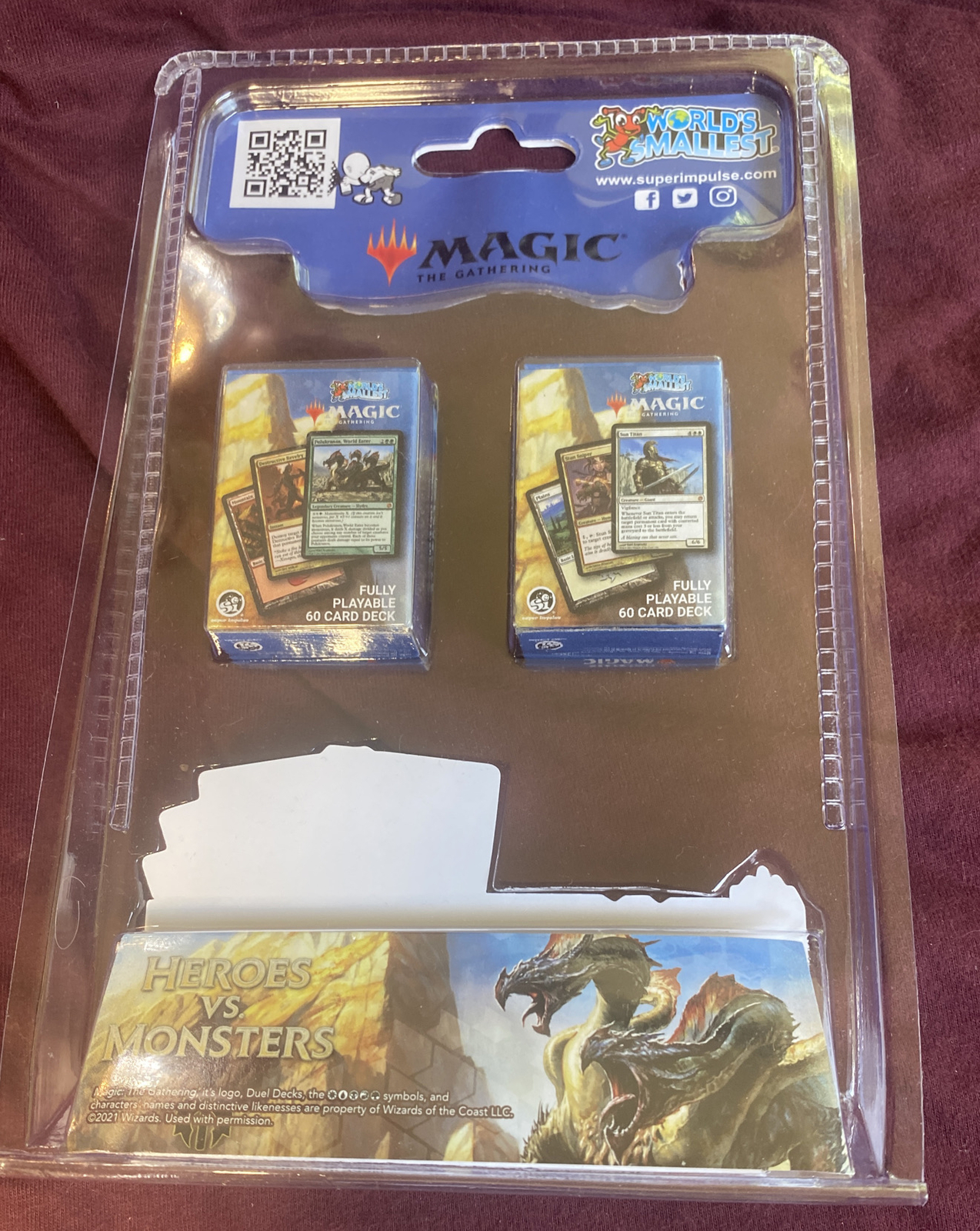 World's Smallest Magic The Gathering Set 3 Heroes vs. Monsters Duel