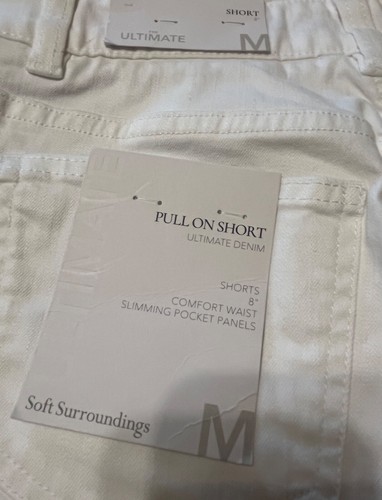 Soft Surroundings The Ultimate Denim Pull On Shorts weiß schlankmachend Größe Medium - Bild 3 von 6