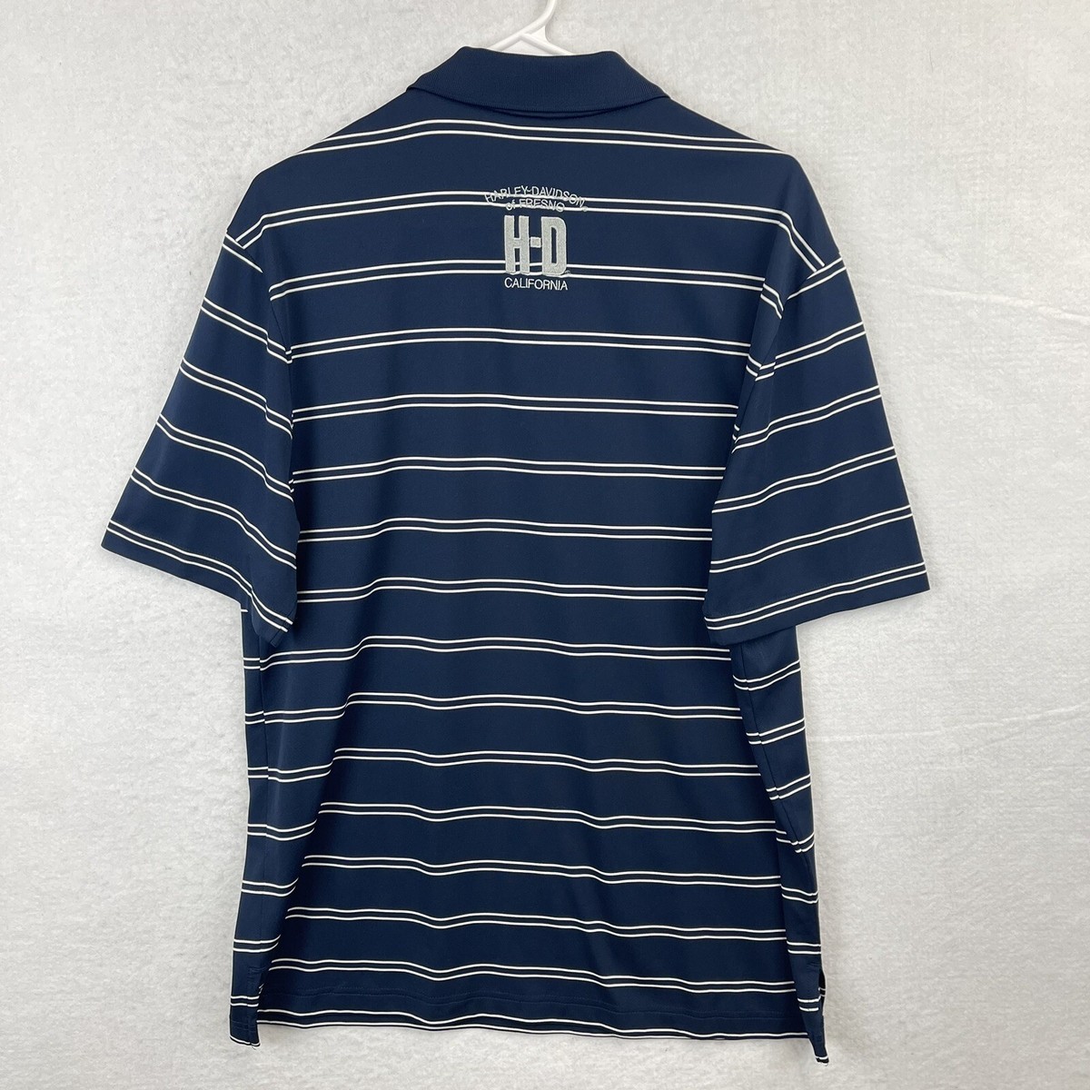 Harley Davidson Motor Cycles Mens Large L Polo Shirt Mens Blue 
