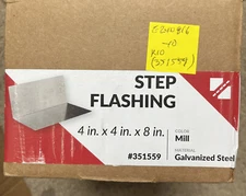 Gibraltar Building Products 4 in. 4 in. x 8 in. Galvanized Steel Step Flashing
