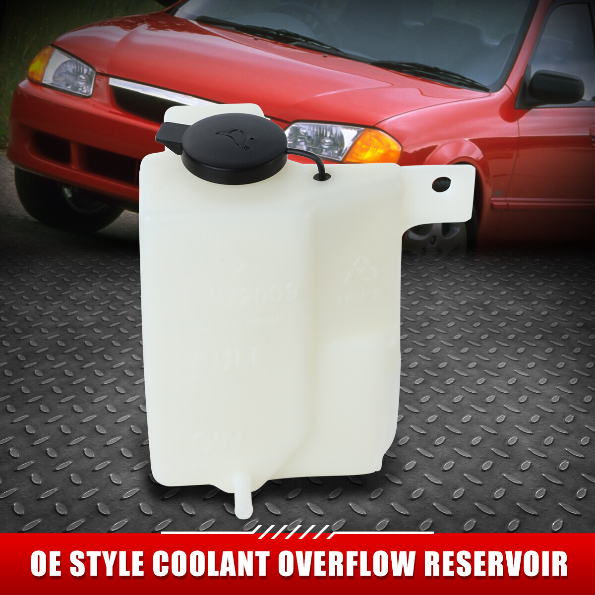 FOR 95-98 MAZDA PROTEGE OE STYLE COOLANT OVERFLOW RESERVOIR TANK BOTTLE W/ CAP