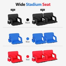1/2PCS Wide Stadium Seat with Back Support Reclining Bleacher Seat with Armrests
