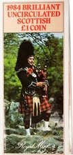 1984 £1 -SCOTTISH THISTLE- BRILLIANT UNCIRCULATED - BU ONE POUND COIN PACK