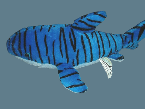 Aurora Destination Nation Blue Tiger Shark Plush 16” - Picture 2 of 3