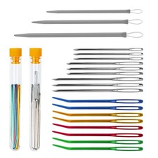 20pcs Large Eye Darning Needles, Stainless Steel Tapestry Needle Blunt silver