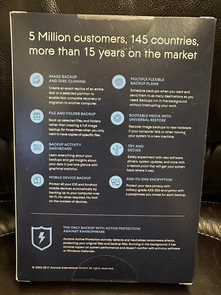 Acronis True Image 2018 For 3 PC/MAC Backup Software Perpetual License UNOPENED - Image 2 of 4