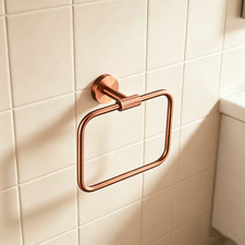 Bathroom Wall Brushed Rose Gold Hand Towel Ring Stainless Steel Towel Holder