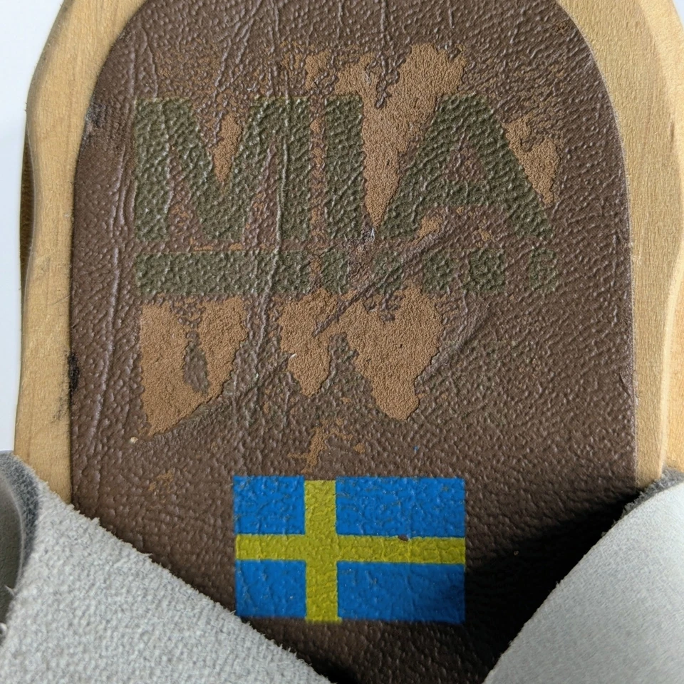 Zuecos MIA Sofia para mujer UE 37 gris cuero plataforma suela años 70 Mary Jane Foto 2 de 4