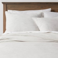 3pc California King Space Dyed Cotton Linen Duvet Cover  Sham Set