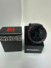 Rockwell Rider Digital Quartz Sport Watch 48mm Black/Red Rubber Strap Box