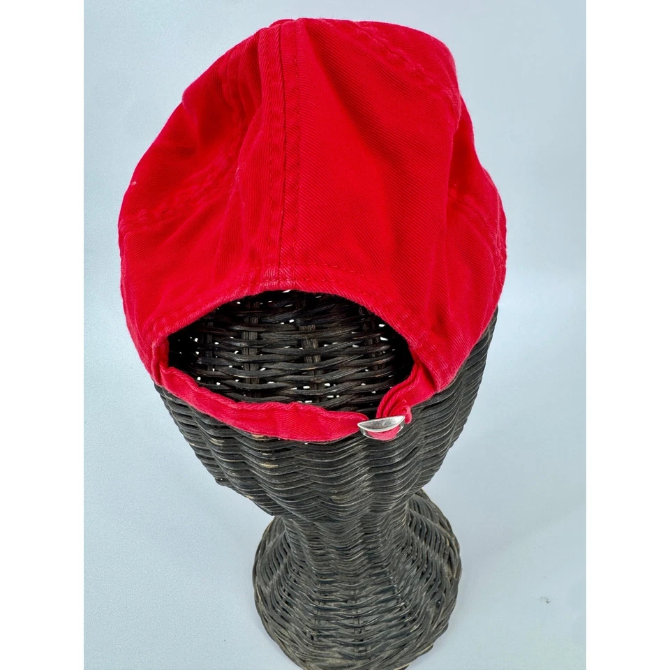 J Crew красный шляпа крышка герб вышитый один размер регулируемый ремень - Изображение 4 из 4