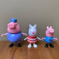 Jazwares 2003 Peppa Pig Figure Lot with Sailor Grandpa, Suzy Sheep  George