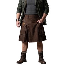 Damn Near Kilt'em Scottish Brown Utility Kilt Cotton Outlander Highland XXL