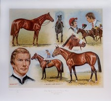 LESTER PIGGOTT Champion Jockey 1000 & 2000 Guineas Horse Racing LTD Edition 1985