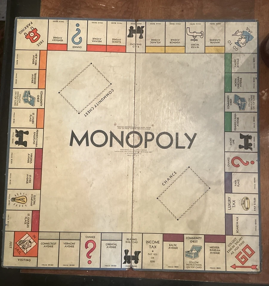 Vintage 1946 Monopoly Game Patent 2.026.082 Cards w/ Board Pieces READ details - Image 4 of 4