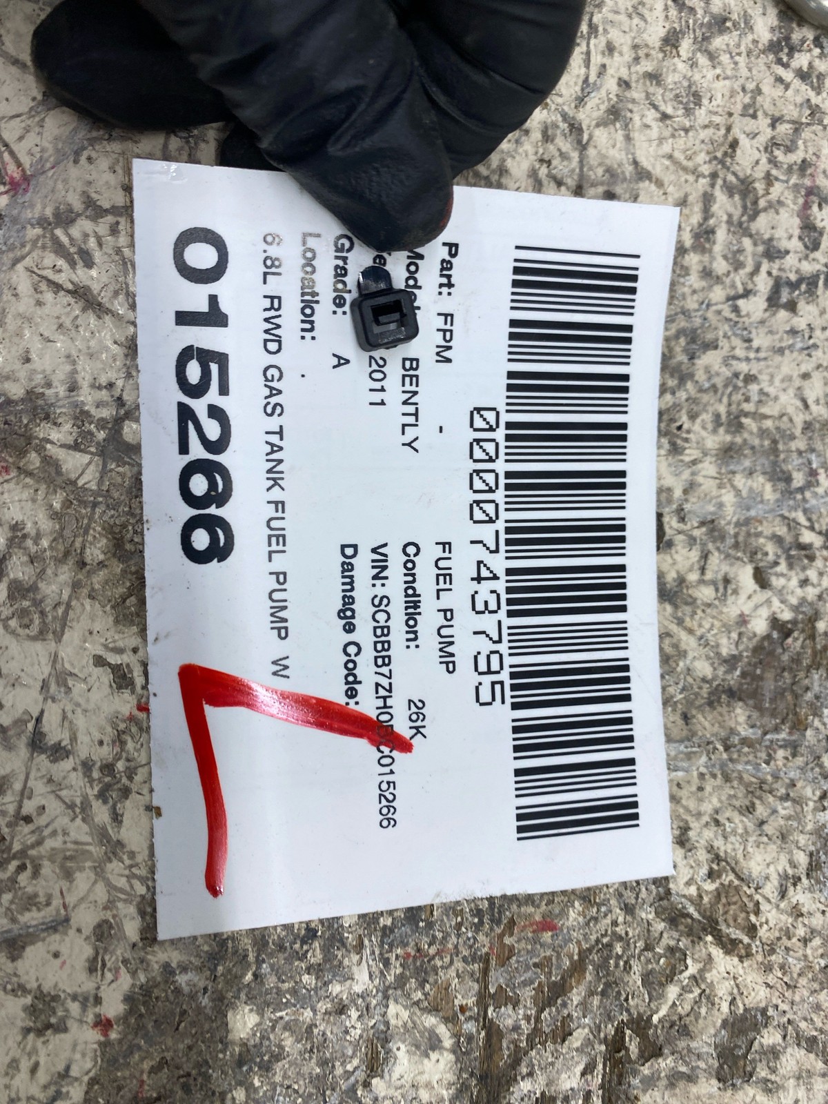 2010-2020 BENTLEY MULSANNE 6.8L RWD GAS TANK FUEL PUMP W/ WIRING HARNESS